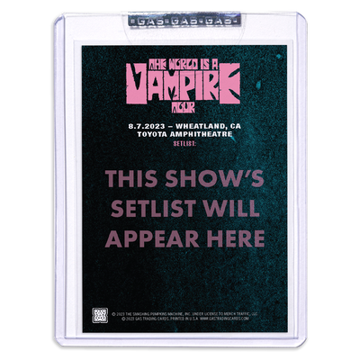 GAS The Smashing Pumpkins August 7, 2023, Wheatland, CA Setlist Trading Card Illustrated by Matthew Jacobson