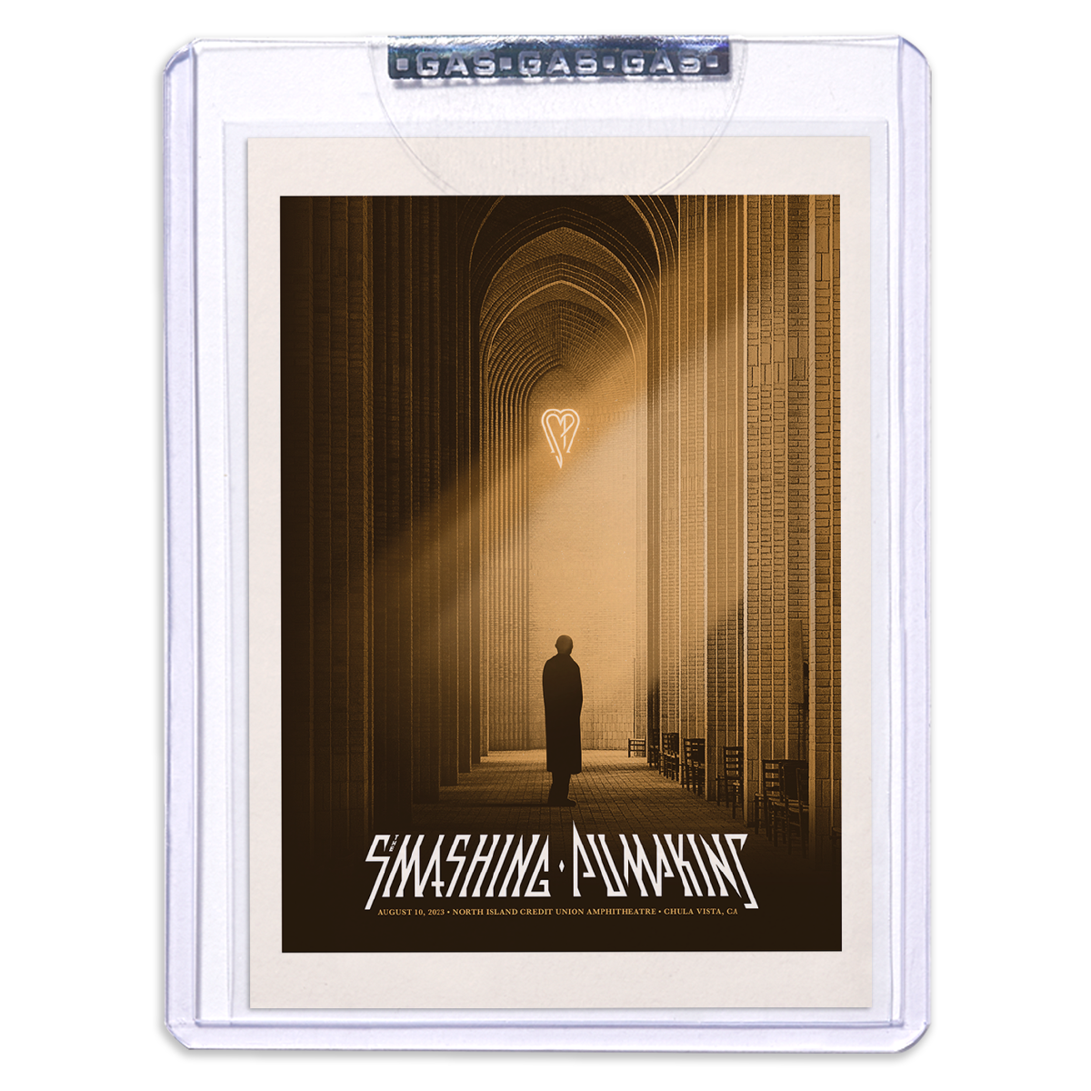 GAS The Smashing Pumpkins August 10, 2023, Chula Vista, CA Setlist Trading Card Illustrated by Simon Marchner