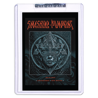 GAS The Smashing Pumpkins August 13, 2023, Albuquerque, NM Setlist Trading Card Illustrated by Dido Peshev