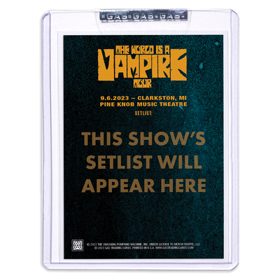GAS The Smashing Pumpkins September 6, 2023, Clarkston, MI Setlist Trading Card Illustrated by The Silent Giants
