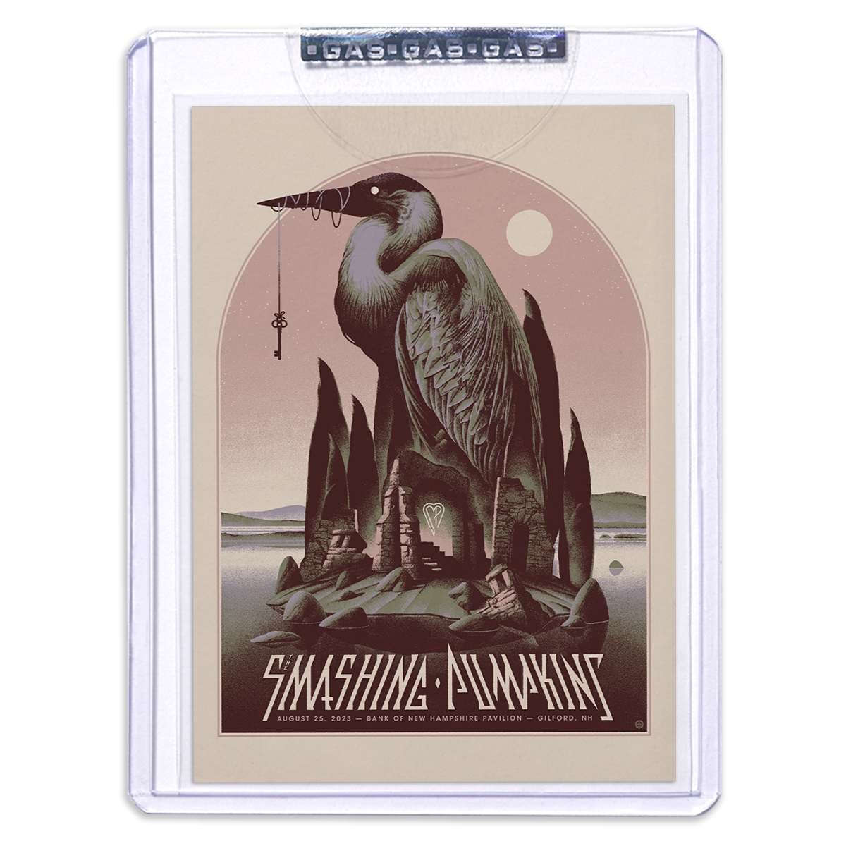 GAS The Smashing Pumpkins August 25, 2023, Gilford, NH Setlist Trading Card Illustrated by Max Löffler
