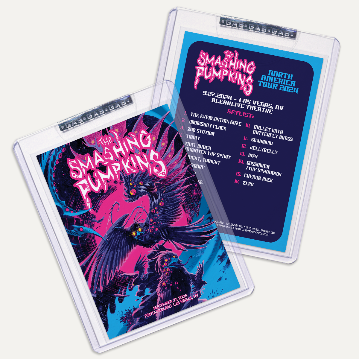 GAS The Smashing Pumpkins September 27, 2024, Las Vegas Setlist Trading Card