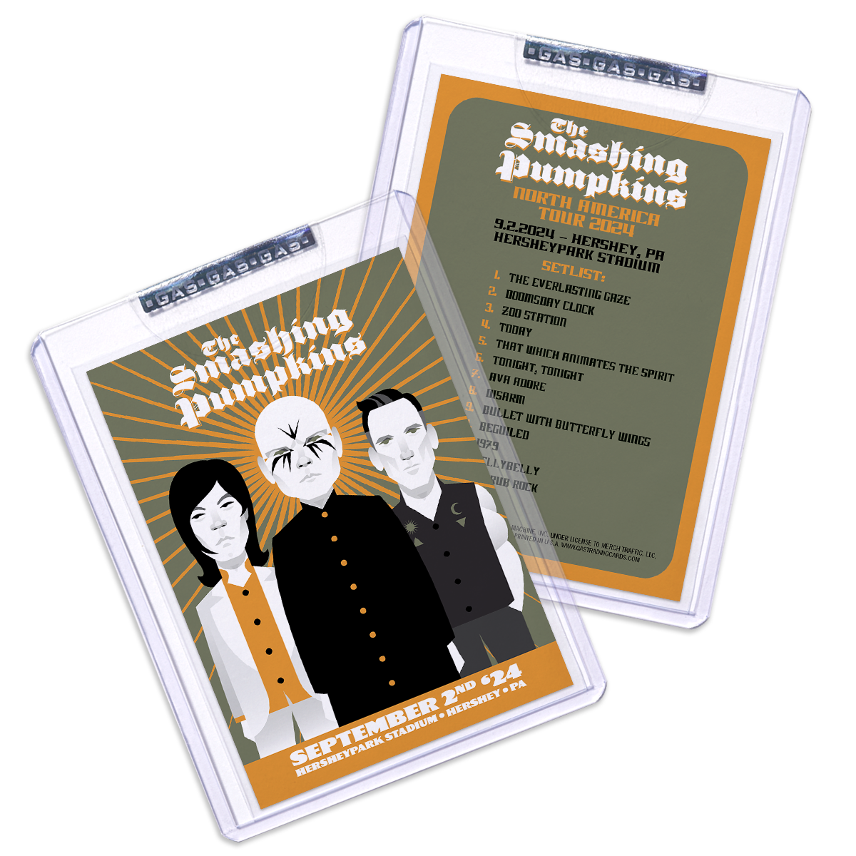 GAS The Smashing Pumpkins September 2, 2024, Hershey Setlist Trading Card