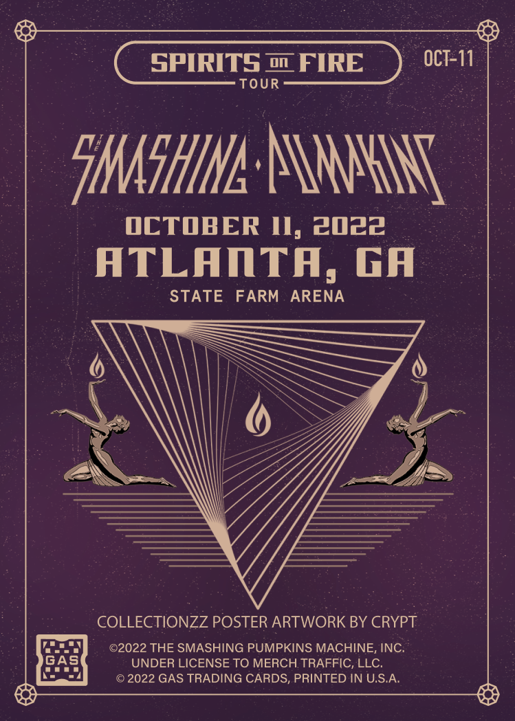 The Smashing Pumpkins Atlanta October 11, 2022 Exclusive GAS Trading Card