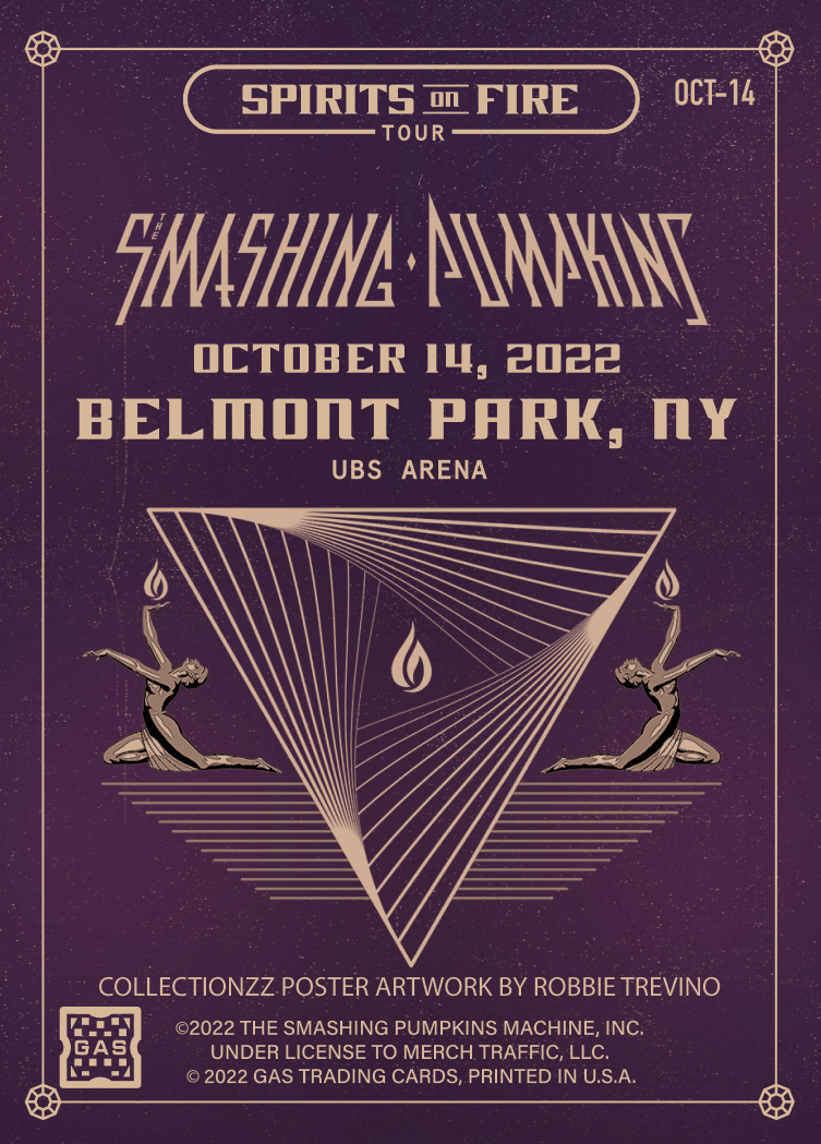 The Smashing Pumpkins Belmont Park October 14, 2022 Exclusive GAS Trading Card