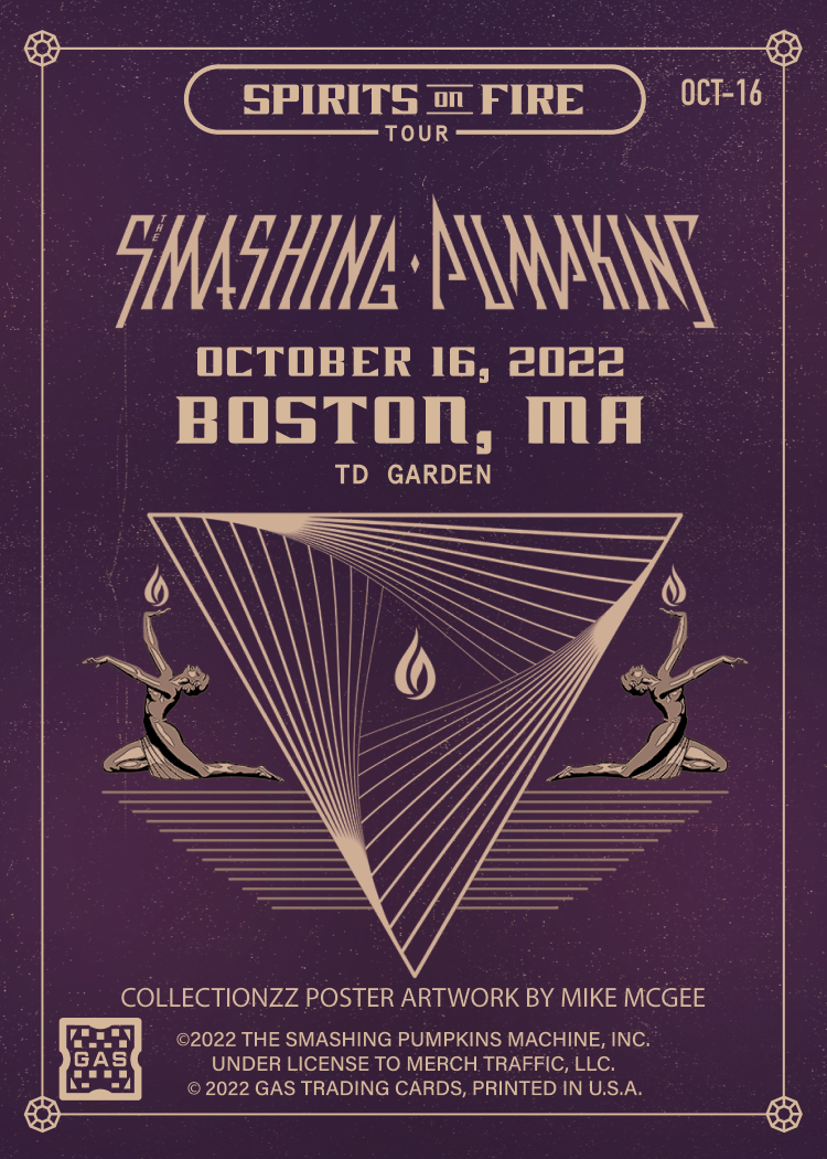 The Smashing Pumpkins Boston October 16, 2022 Exclusive GAS Trading Card
