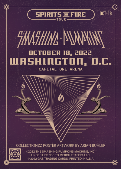 The Smashing Pumpkins Washington, DC October 18, 2022 Exclusive GAS Trading Card