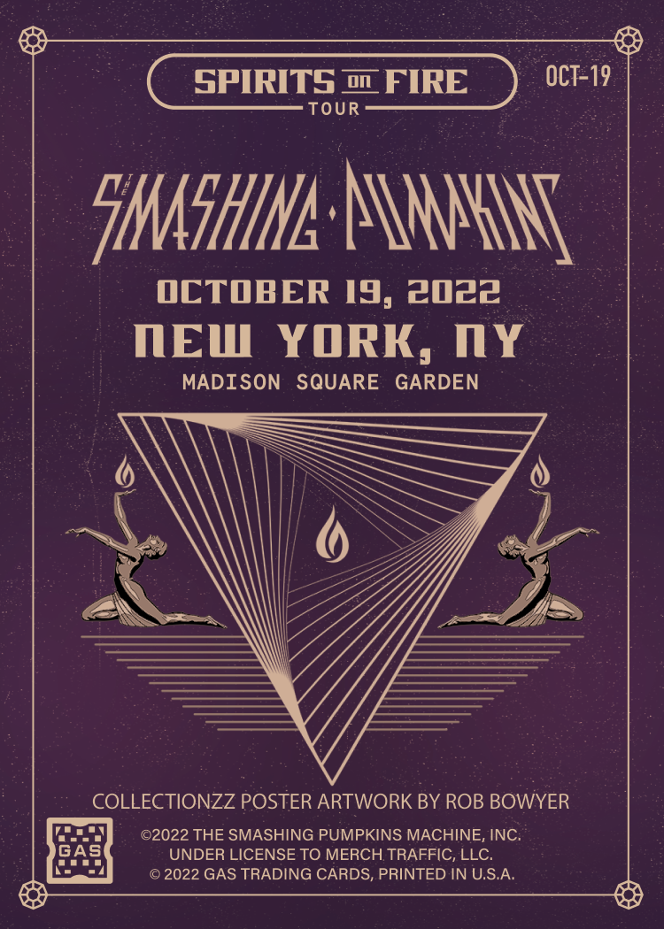 The Smashing Pumpkins NYC October 19, 2022 Exclusive GAS Trading Card