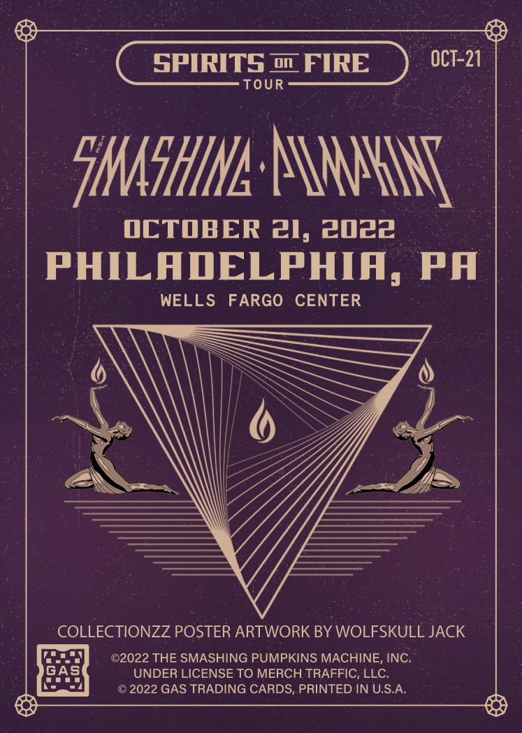 The Smashing Pumpkins Philadelphia October 21, 2022 Exclusive GAS Trading Card