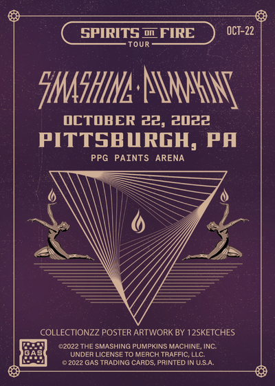 The Smashing Pumpkins Pittsburg October 22, 2022 Exclusive GAS Trading Card
