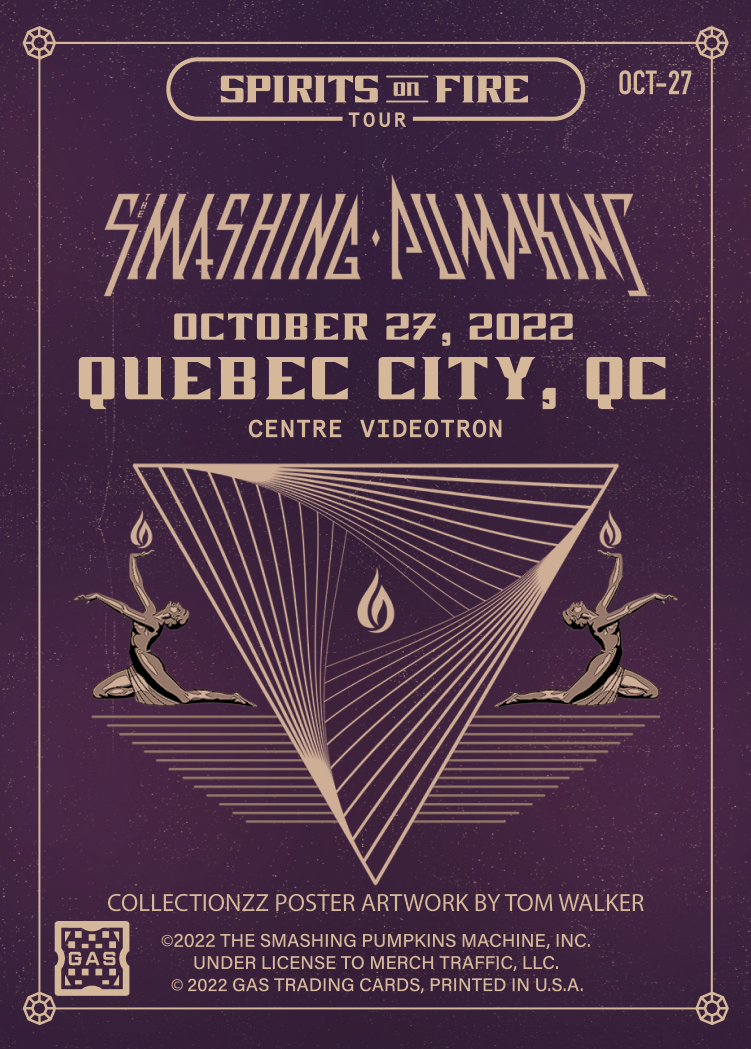 The Smashing Pumpkins Quebec City October 27, 2022 Exclusive GAS Trading Card