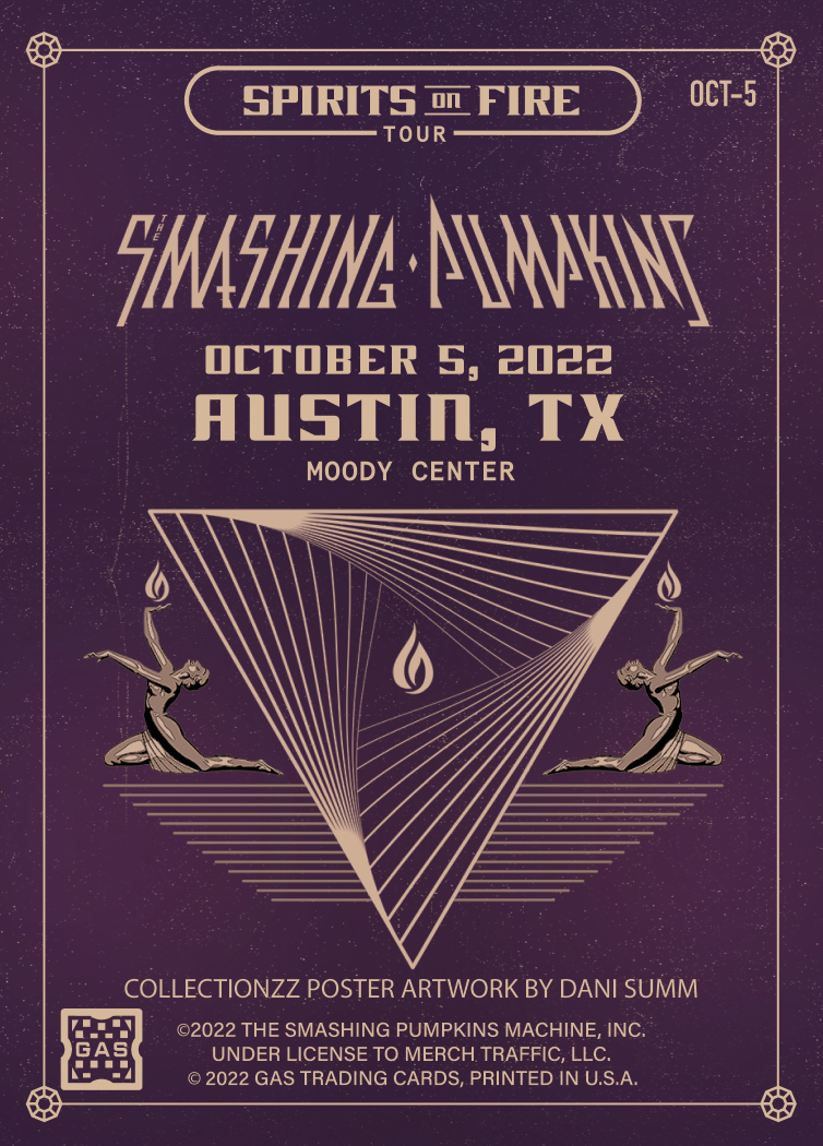 The Smashing Pumpkins Austin October 5, 2022 Exclusive GAS Trading Card