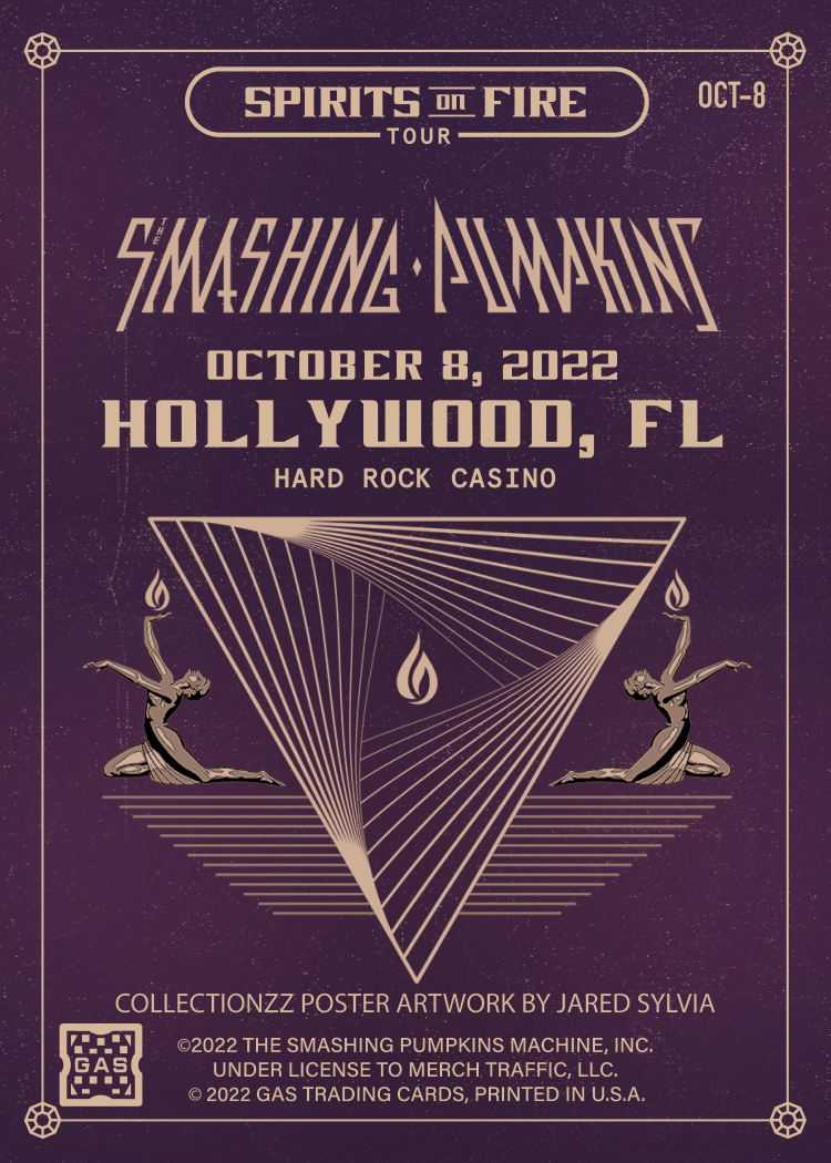 The Smashing Pumpkins Hollywood October 8, 2022 Exclusive GAS Trading Card