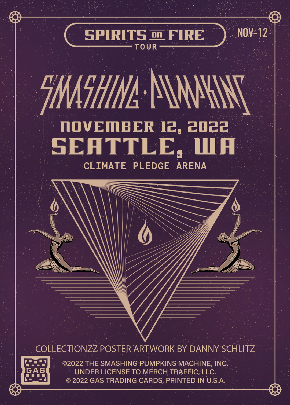 The Smashing Pumpkins Seattle November 12, 2022 Exclusive GAS Trading Card