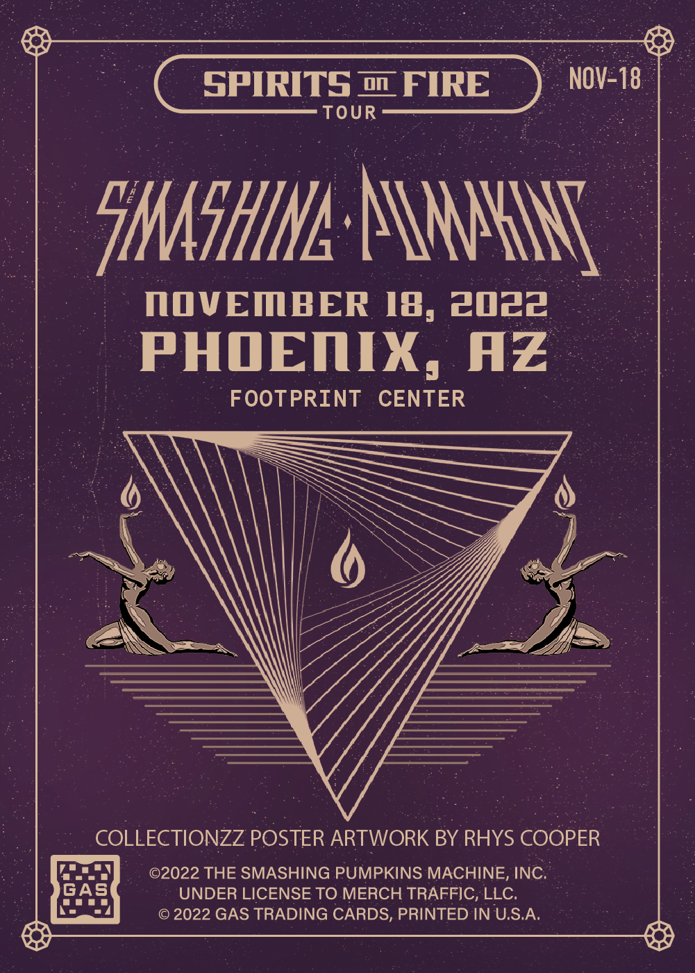 The Smashing Pumpkins Phoenix November 18, 2022 Exclusive GAS Trading Card