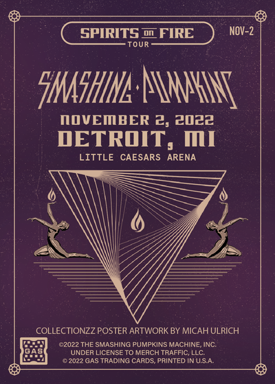The Smashing Pumpkins Detroit November 2, 2022 Exclusive GAS Trading Card