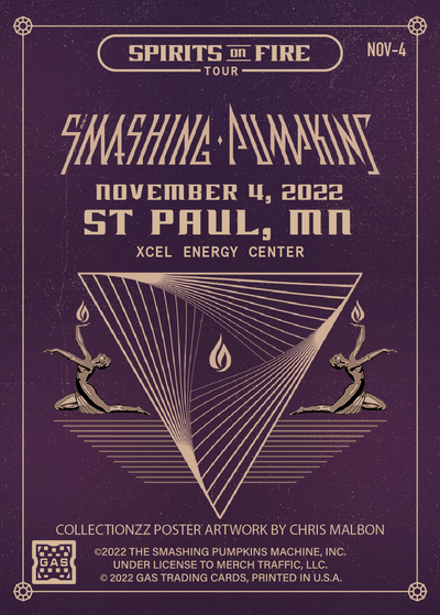 The Smashing Pumpkins St Paul November 4, 2022 Exclusive GAS Trading Card