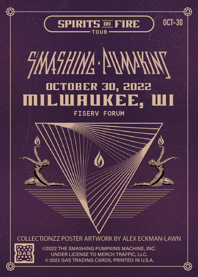 The Smashing Pumpkins Milwaukee October 30, 2022 Exclusive GAS Trading Card
