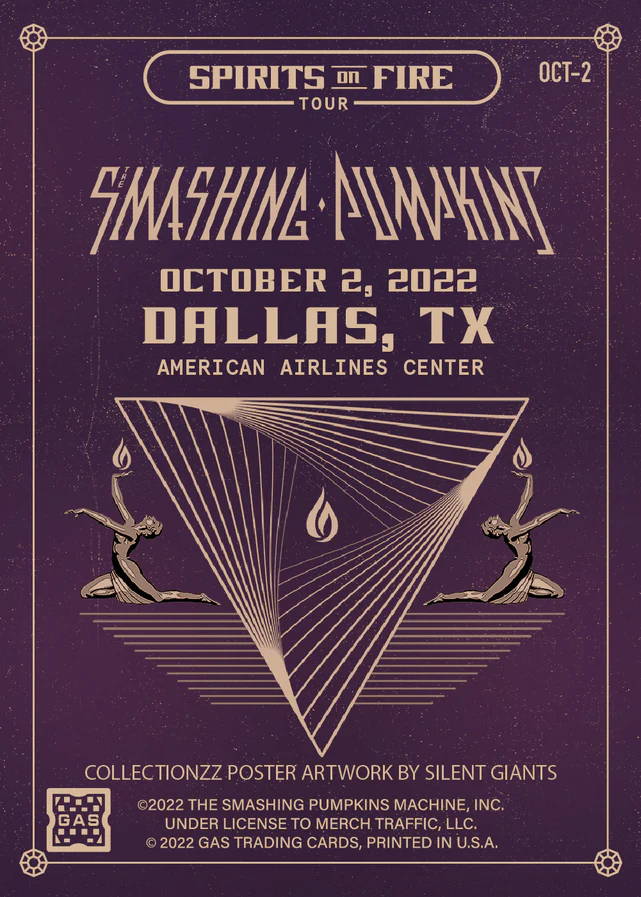 The Smashing Pumpkins Dallas October 2, 2022 Exclusive GAS Trading Card
